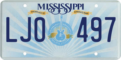 MS license plate LJO497