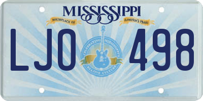 MS license plate LJO498