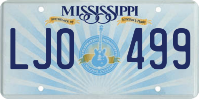 MS license plate LJO499