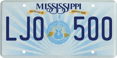 MS license plate LJO500