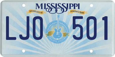 MS license plate LJO501