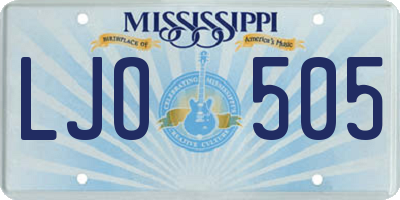 MS license plate LJO505