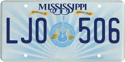 MS license plate LJO506