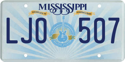 MS license plate LJO507