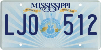MS license plate LJO512