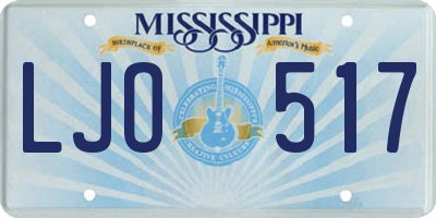 MS license plate LJO517