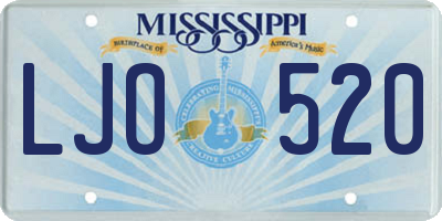 MS license plate LJO520