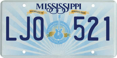 MS license plate LJO521