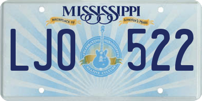 MS license plate LJO522