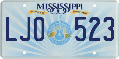 MS license plate LJO523