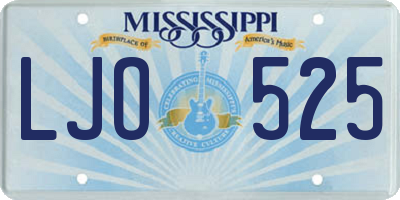 MS license plate LJO525