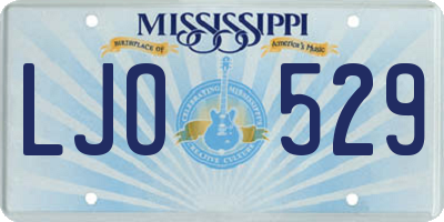 MS license plate LJO529