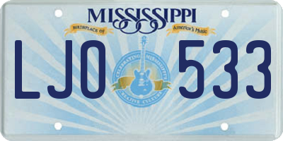MS license plate LJO533