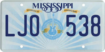 MS license plate LJO538