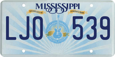 MS license plate LJO539
