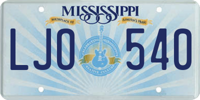 MS license plate LJO540