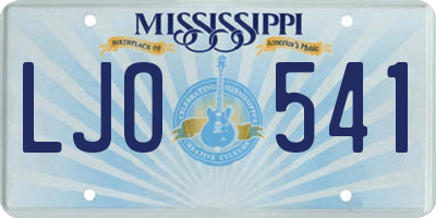 MS license plate LJO541