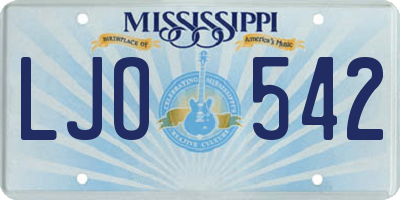 MS license plate LJO542