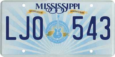 MS license plate LJO543