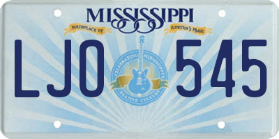 MS license plate LJO545