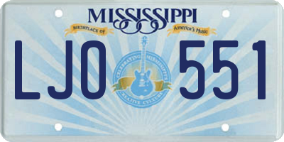 MS license plate LJO551