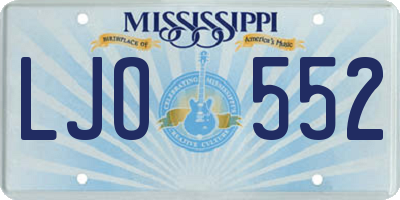 MS license plate LJO552