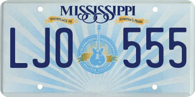 MS license plate LJO555