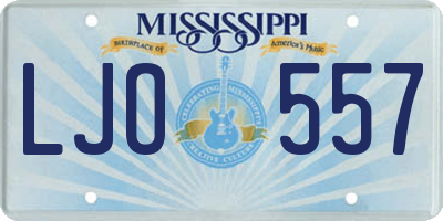 MS license plate LJO557