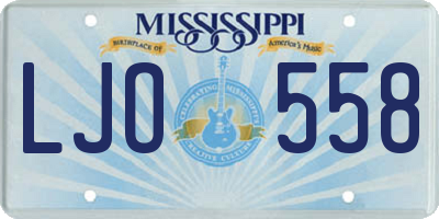 MS license plate LJO558