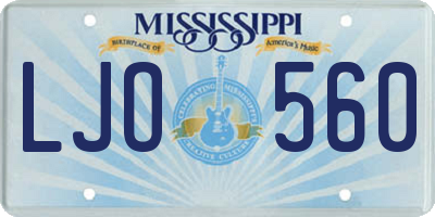 MS license plate LJO560