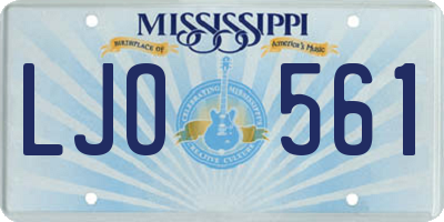 MS license plate LJO561
