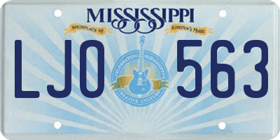 MS license plate LJO563