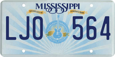 MS license plate LJO564