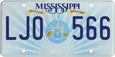 MS license plate LJO566