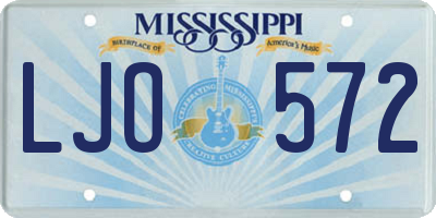 MS license plate LJO572