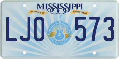 MS license plate LJO573