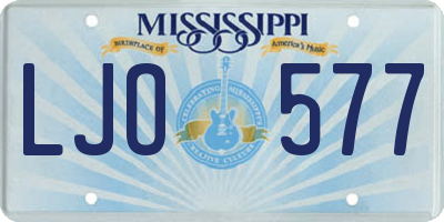 MS license plate LJO577