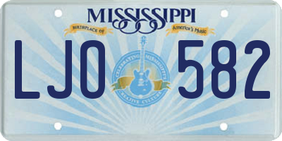 MS license plate LJO582