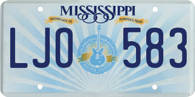MS license plate LJO583