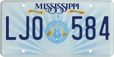 MS license plate LJO584