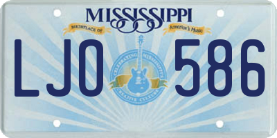 MS license plate LJO586