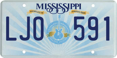 MS license plate LJO591
