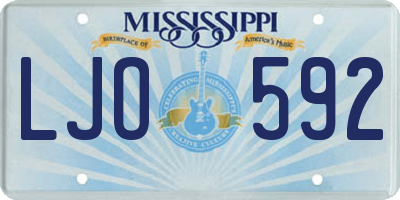 MS license plate LJO592