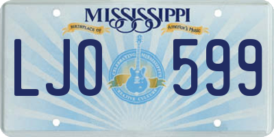 MS license plate LJO599