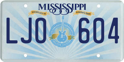 MS license plate LJO604