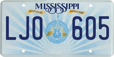 MS license plate LJO605