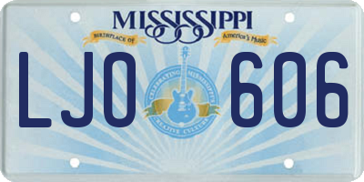 MS license plate LJO606