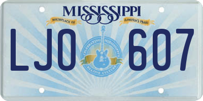MS license plate LJO607