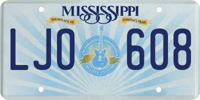 MS license plate LJO608
