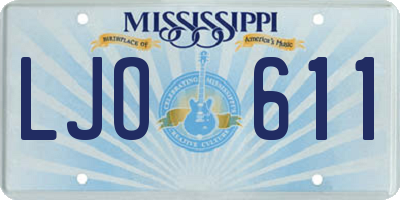 MS license plate LJO611